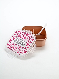 Ланч - бокс с ложкой, «Люблю еду», 17,8 х 17,8 х 7 см