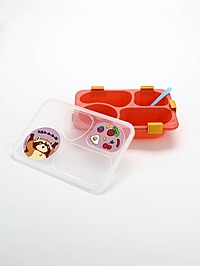 Ланч - бокс с 4 секциями «Еда!», 23 х 17 х 5,5 см, розовый