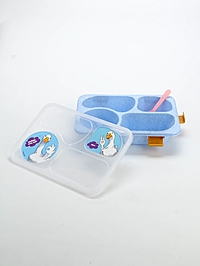 Ланч - бокс с 4 секциями «Наслаждаюсь», 23 х 17 х 5,5 см, голубой