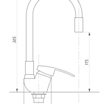 Смеситель для кухни TSARSBERG TSB-731-B02 гибкий черный