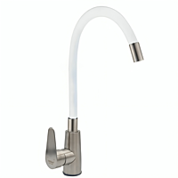 Смеситель для кухни Dikalan B4040 гибкий излив белый