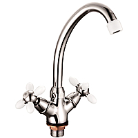 Смеситель для кухни LOFFREY LF85910H хром белые ручки