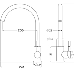 Смеситель для кухни OLISAN STEEL ST1007 нержавеющая сталь