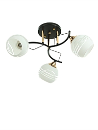 Люстра "Аделла" 3хЕ27 40Вт чёрно-золотой 60х60х26 см BayerLux