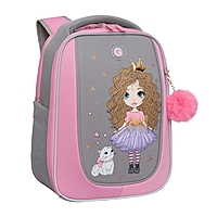 Рюкзак каркасный Grizzly RAf-592 36*29*18 дев, брелок, сер/роз светодиоды RAf-592-1_3