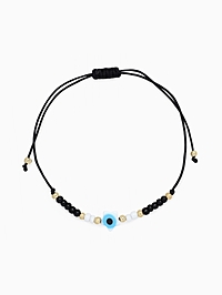 Браслет-оберег «Глазик» на нити, звезда, цвет чёрный в золоте