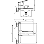 Смеситель для ванны RUSH Samui SA0930-44 короткий излив хром
