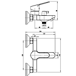 Смеситель для ванны RUSH Sky SK5720-44 короткий излив хром