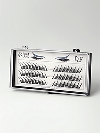 Ресницы накладные пучки СТРЕЛКА 10/12/14мм нейлон черный п/короб QF