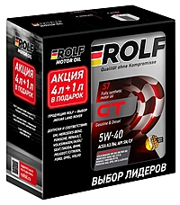 Масло моторное Rolf GT 5W-40 A3/B4 SN/CF 4+1 л синт. Акция!