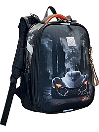 Рюкзак каркасный, школьный, 38×30×16 см, эргономичная спинка, Stavia «Машина и небоскребы»