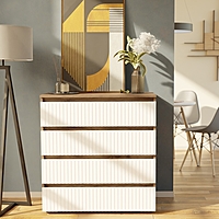 Комод 4 ящика «Ника», 800×430×820 мм, белый софт МДФ/ дуб вотан