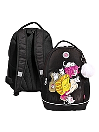 Рюкзак школьный, 38×28×18 см, Grizzly, эргономичная спинка, черный, RG-563-3_1