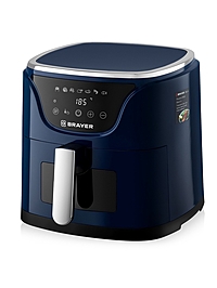 Аэрогриль BRAYER 2036BR, 5 литров, 1500 Вт, 7 программ, 200°С, LCD-дисплей, таймер, решётка, синий