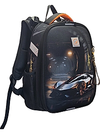 Рюкзак каркасный, школьный, 38×30×16 см, эргономичная спинка, Stavia «Машина»