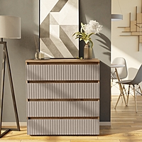 Комод 4 ящика «Ника», 800×430×820 мм, мокко софт МДФ/ дуб вотан