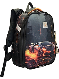 Рюкзак каркасный Stavia 38 х 30 х 16 см, "Машина лава", эргономичная спинка, для мальчика