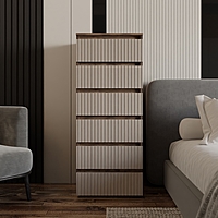 Комод 6 ящиков «Ника», 500×430×1244 мм, мокко софт/ дуб вотан