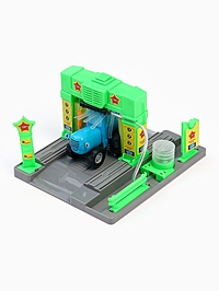 Автомойка "Синий трактор" с водой, свет-звук. эффеты WASHSET-17PLWAT-BLUTRA