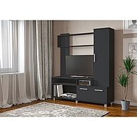 Мини-стенка Лира, 1600х1400х380, серый графит