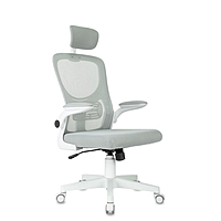 Кресло офисное MC-W101-H светло-серый TW-02 TW-20 сетка/ткань пластик белый