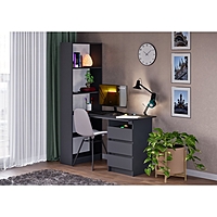 Cтол письменный со стеллажом «Зара», 0.75×1.31×0.61 м, цвет серый графит