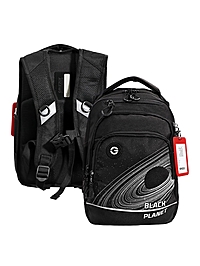 Рюкзак школьный, 40×25×22 см, Grizzly, эргономичная спинка, отделение для ноутбука, чёрный, RB-550-3_2