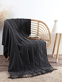 Плед "Этель" Coal 135*180 см, цвет тёмно-серый, 100% полиэстер