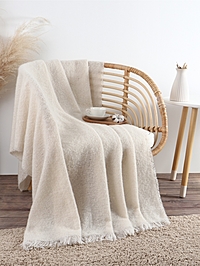 Плед "Этель" Ivory 135*180 см, цвет молочный, 100% полиэстер