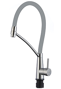 Смеситель для кухни Fmark FS8255A-04 гибкий излив хром/серый