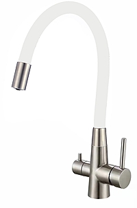 Смеситель для кухни Fmark FS1062-L02 сатин/белый