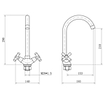 Смеситель для кухни PLStart PD40313 хром