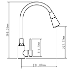 Смеситель для кухни Ammore A5510-1T гибкий излив черный