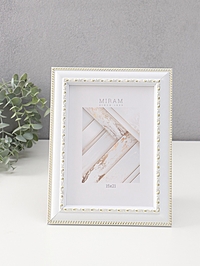 Фоторамка для фото 15×21 см «МИРАМ», пластик, белый с золотом