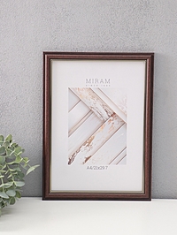 Фоторамка для фото 21×29.7 см (A4) «МИРАМ», пластик, коричневый