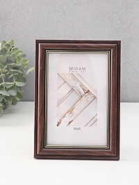 Фоторамка для фото 10×15 см «МИРАМ», пластик, коричневый