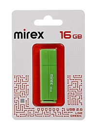 Флешка MIREX LINE GREEN 16 GB, USB, зелёная