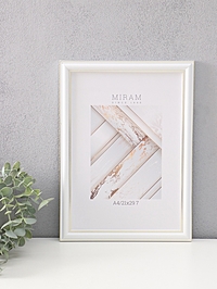 Фоторамка для фото 21×29.7 см (A4) «МИРАМ», пластик, белый, золото