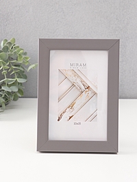 Фоторамка для фото 10×15 см «МИРАМ», пластик, т. серый