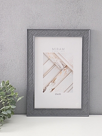 Фоторамка для фото 20×30 см «МИРАМ», пластик, т. серый