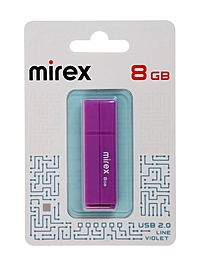 Флешка MIREX LINE VIOLET 8 GB, USB, фиолетовая