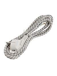 Шнур сетевой в тканевой оплетке с заземлением, 1.8 м, 2200 Вт, 3x0.75 мм²