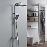 Душевая система Shevanik S4636T с изливом оружейная сталь