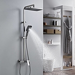 Душевая система Shevanik S4636T с изливом оружейная сталь