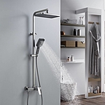 Душевая система Shevanik S4636T с изливом оружейная сталь