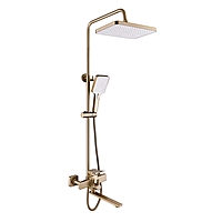 Душевая система Shevanik S6136G с изливом золотой сатин