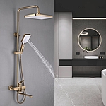 Душевая система Shevanik S6136G с изливом золотой сатин