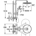 Душевая система GROHE Tempesta System 250 26670001 термостат