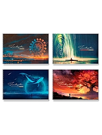 Альбом д/рис А4 32л греб Fantastic, обл мел карт, бл офс 100г/м2, МИКС