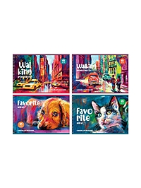 Альбом д/рис А4 48л греб Акварельный мир, обл мел карт, бл офс 100г/м2, МИКС